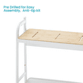 thumbnail image 6 of Home Zone Living 5 Tiers Storage Shelf, Bamboo with Steel Frame, Multipurpose White, 6 of 8