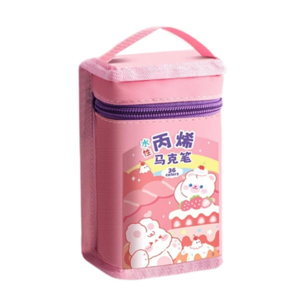 Marcadores acrílicos para pintar con estuche para tazas y manualidades 36 colores y rosa