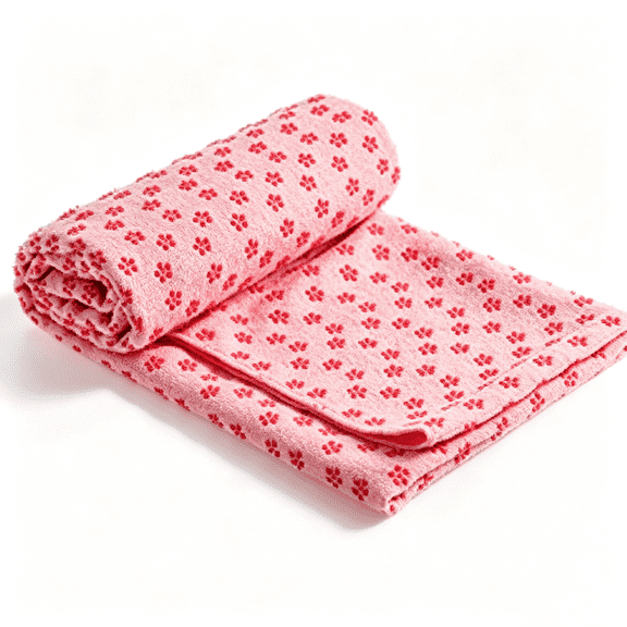 TRINKA Non-Slip Yoga Towel 24 x 72 Inches with Carry Bag, Absorbent Microfiber Mat Towel for Hot Yoga Pilates, Pink
