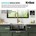 thumbnail image 4 of KRAUS Dex 21” Undermount 16 Gauge Stainless Steel Single Bowl Kitchen Sink, 4 of 7