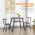 thumbnail image 4 of HOMCOM 3-Piece Dining Table and Chairs Set, Kitchen Table with 2 Chairs, 4 of 10