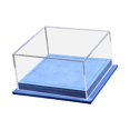 thumbnail image 2 of Vitrina para dos modelos de coches a escala 1/64, cubierta de acrílico transparente, portátil, versátil, ahorra espacio, accesorios, base resistente de cuero PU. Azul, 2 of 8