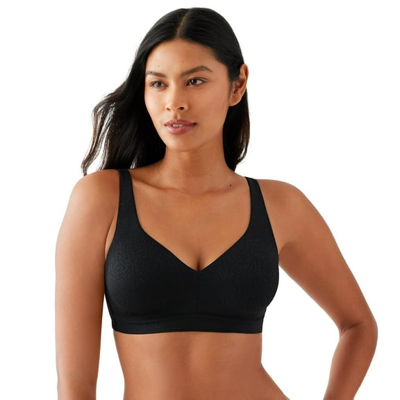 Wacoal Unlined Full Coverage Wire Free Bra 852345 Black 42DDD