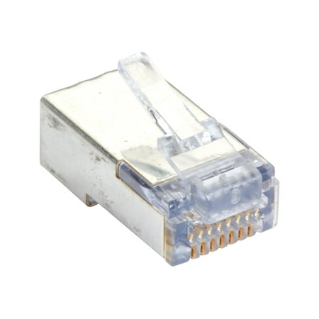 UPC: 0822088068198 | Black Box Cat5e Ez Rj45 Modular Plug Connector For Round Solid/stranded Wire – Shielded  Taa  50-pack  Gsa  Taa (C5EEZSP-50PAK)