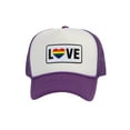 thumbnail image 1 of Gravity Threads LGBTQ+ Love Rainbow Heart Patch Trucker Hat - White/Purple, 1 of 2