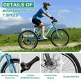 thumbnail image 3 of MOPHOTO 7 Speed 26in Adult Tricycle for Adult with Big Basket, Exercise Men's Women's Bicycle, 3 Wheel Cruiser Bike Tricycle Adjustable Seat Post, Disc Brakes, Safe and Durable Mountain Trikes, 3 of 11