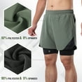 thumbnail image 4 of Traning 2-In-1 Men Running Shorts With Towel Loop Pockets Quick Dry Exercise Shorts For Training Gym Workout, 4 of 7