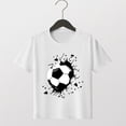thumbnail image 3 of Rggeeun Baby Boys T-Shirts Ball Graphics Print Design Summer Knit Short Sleeve Casual Crew Neck Comfortable Kids Classic Tops,White,5-6 Years, 3 of 3