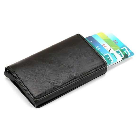 Yeacher Wallet Card Holder PU Card Case Protector RFID Blocking Snap Button Pop-Up Tab Credit Anti-theft for Women Men Businessman