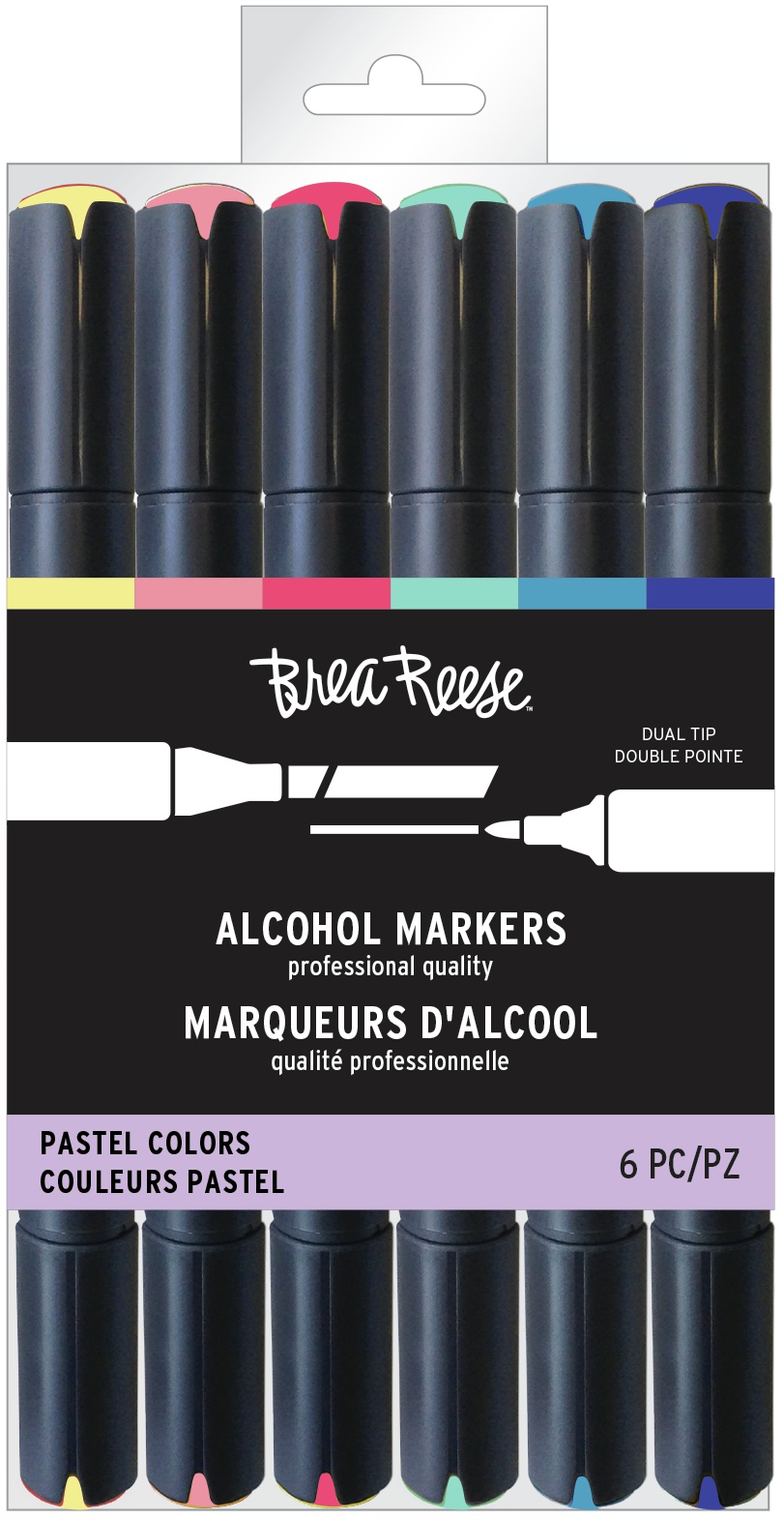 Brea Reese Dual-Tip Brush Markers, Pastel, Pack Of 6 Markers