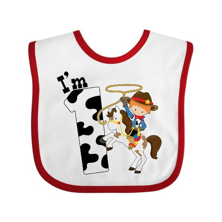 

Inktastic I m One-cowboy Riding Horse Birthday Gift Baby Boy Bib