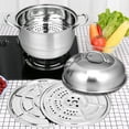 thumbnail image 4 of Topbuy 11" Stainless Steel Steamer Set Cookware Pot 3-Tier Food Steamer, 4 of 10