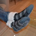 thumbnail image 4 of Pudus Classic Slipper Socks - Reg Lumberjack Grey - Fuzzy Socks for Women, Men, 4 of 7