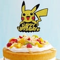 thumbnail image 3 of Adornos para tarta de feliz cumpleaños de Pokémon, adorno para magdalenas de Pikachu con purpurina para niños, decoración de bandera para tarta de fiesta de cumpleaños, Baby Shower, 3 of 5