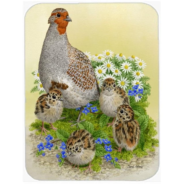 Carolines Treasures ASA2162LCB Partridge And Chicks Glass Cutting Board- Large