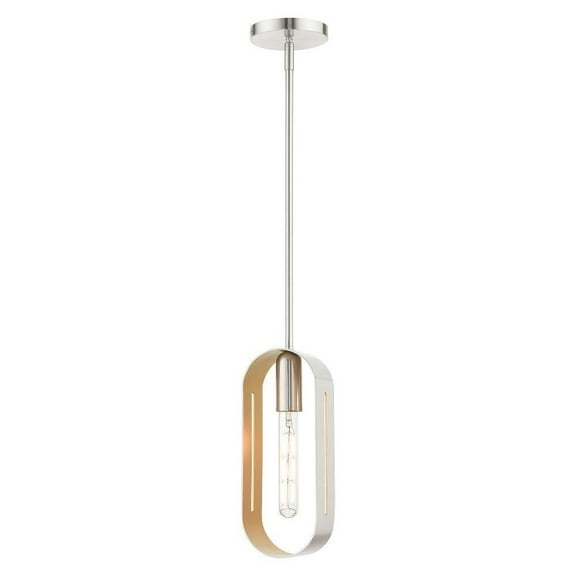 1 Light Pendant in Industrial Style 5.13 inches Wide By 16 inches High-Brushed Nickel Finish Bailey Street Home 218-Bel-4363307