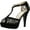 Black, variant on HY-5 Formal Evening Party Lace Ankle T-Strap Peep Toe Stiletto High Heel Pumps