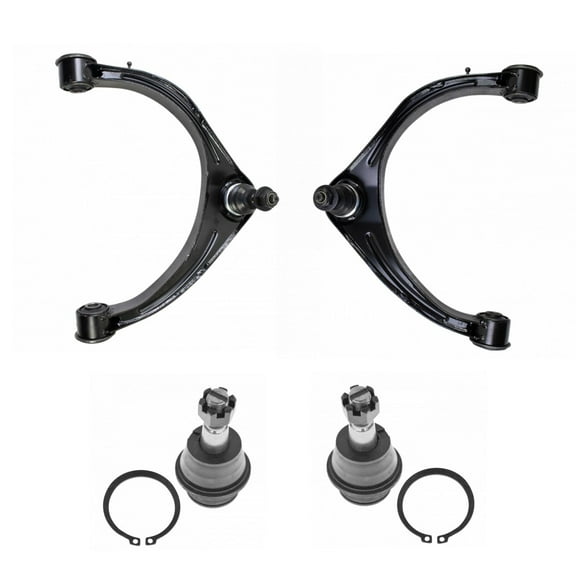 TRQ 4 pc Kit Upper Control Arm Lower Ball Joint LH RH Set for 09-12 Ram 1500 2WD PSA56471