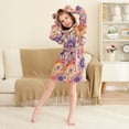 thumbnail image 4 of DIXRUYEE Bathrobes Belt Hooded Love Blooms Creative Pattern, 4 of 8