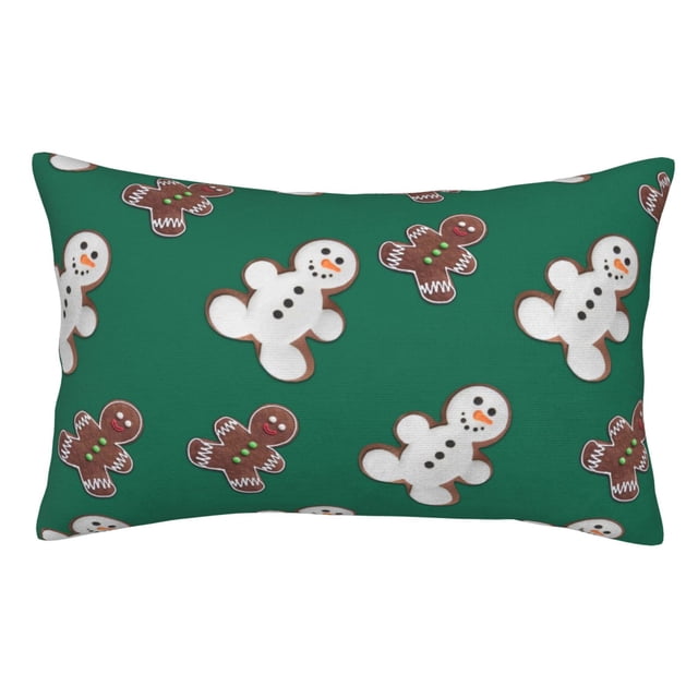 Balery Gingerbread Snowman Cookies Funda de Cojín Estampada, Regalos para Mujeres, Regalos de Amor para Ella, Regalos para Novia o Esposa, Funda de Almohada-14"x20"