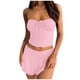thumbnail image 1 of Conjunto elegante de dos piezas para mujer: top sin tirantes con falda plisada asimétrica de doble capa, 1 of 8
