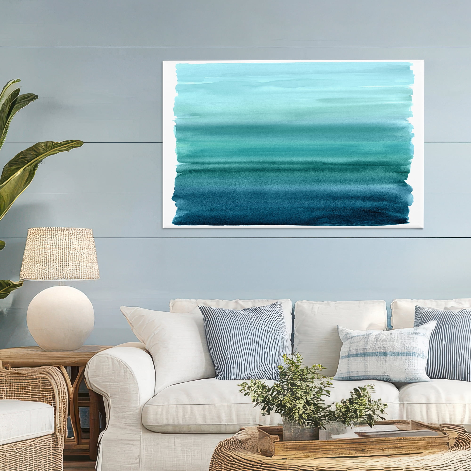 Stupell Industries Ombre Teal Gradient Canvas Wall Art, design by Allie Corbin