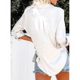 thumbnail image 1 of Blusa Con Cierre De Botón, Cuello Vuelto, Satén, Jacquard, Manga Larga, Informal, Para Mujer, Para Fiestas ANGGREK Otros, 1 of 6