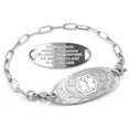 thumbnail image 1 of MedicEngraved Stainless Steel Custom Medical Alert Bracelet - 4mm Paperclip Link, 1 of 8