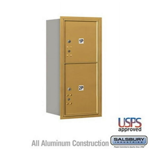 Salsbury Industries 3706D-2PARP 6 Door High Unit 23.5 in. Double Column 4C Horizontal Mailbox with Rear Loading Private 2 PL6 - Stand Alone Parcel Locker, Aluminum