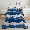 thumbnail image 5 of Car Comforter Set Construction Bedding Set for Boys Kids Trucks Comforter Cartoon Car Excavator Tractor Blue 3Pcs Full, 5 of 5