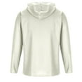 thumbnail image 3 of VSSSJ Men's Causal Pullover Hoodies Button Up Drawstring Loose Solid Color Hooded Sweatshirt Long Sleeve Waffle Knit Henley Shirt Tops White XL, 3 of 6