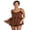 Dark Brown, variant on Women's Summer Romper Dress Sleeveless Tie Spaghetti Strap Ruffle Jumpsuit Shorts Playsuit