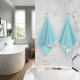 thumbnail image 6 of Plain Medium Sky Blue Solid Color Towels, 2 PCS, Super Soft Absorbent Hand Towel Cotton Bath Towels for Bathroom Hotel Kitchen Spa Gym 16 X 28 Inches, 6 of 7