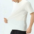thumbnail image 6 of Vmvidoty Man Solid-Color Outdoor Breathable Elastic Running Training Fitness T-Shirt Short Sleeve Round Neck Top White XXL, 6 of 6