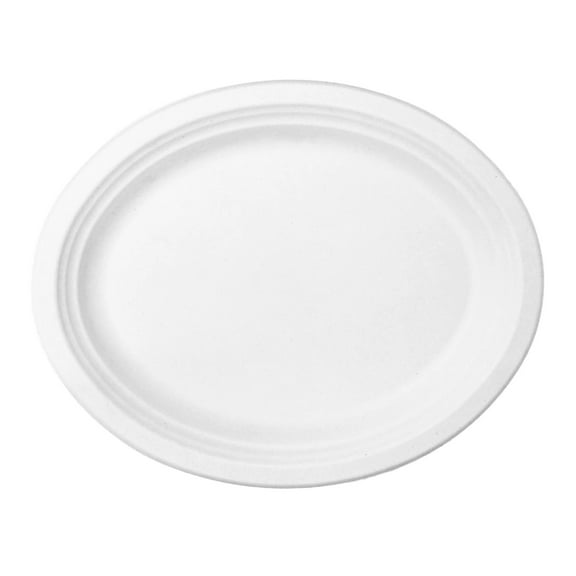12 x 10 Inch Oval Platter | Tree-Less™ Compostable Molded Fiber