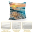 thumbnail image 4 of Orinice Sunset Waves Beach Graphic Decorative Cushion Throw Pillow Cover - Summer Short Plush, Zipper Closure, 1PC 20x20in, 4 of 5