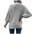 thumbnail image 4 of RYDCOT Women's Pullover Sweaters for Fall Women Casual Fashion Pullover Long Sleeve Round-Neck Knitted Sweater Tops Sale or Clearance, 4 of 7