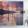 thumbnail image 1 of Ambesonne Landscape Shower Curtain, Flooded Jetty England, 69"Wx84"L, Coral Purplegrey, 1 of 3