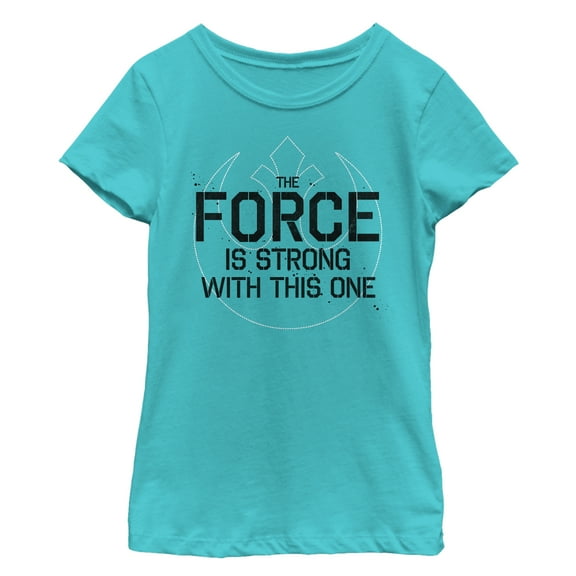 Girl's Star Wars Force is Strong with this One Phoenix Graphic Tee Tahiti Blue Large