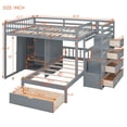 thumbnail image 2 of Harper & Bright Designs Full over Twin Size Bunk Bed with Wardrobe and Storage Stairs, Wooden L-Shaped Bunkbed with Drawers & Closet for Bedroom, Gray, 2 of 15