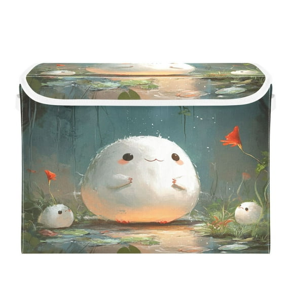 Storage Box With Lid 16.5x12.6x11.8In Foldable Stacked Household Storage Box Pluvial Organism