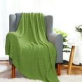 thumbnail image 2 of Unique Bargains 100% Cotton Cable Knit Sofa Throw Blanket Yellow-Green 47" x 70", 2 of 8