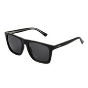 Panama Jack Premium Polarized Shiny Black Square Sunglasses, 100% UVA-UVB Lens Protection, Scratch & Impact Resistant