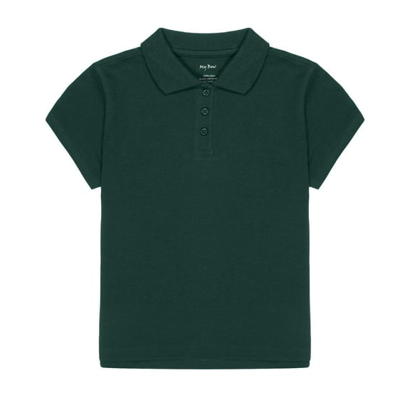 My Bow Pique Girls Polo T-Shirt Short Sleeve Cotton