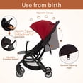 thumbnail image 4 of Lightweight Travel Stroller - Compact Umbrella Stroller for Airplane, One-Hand Folding Baby Stroller, Newborn Infant Stroller w/Adjustable Backrest/Footrest/Canopy/T-Shaped Bumper (red), 4 of 5