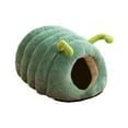 thumbnail image 2 of Cama para gatos con forma de oruga, caseta portátil, cálida, antideslizante, muebles de cama para mascotas, cama para dormir, casa para mascotas para , VERDE, 2 of 8