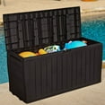 Keter Marvel Plus 71 Gallon Outdoor Storage Deck Box, Espresso Brown