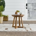 thumbnail image 2 of Walker Edison Modern Solid Wood Slat-Top Round Outdoor Side Table, Brown, 2 of 9