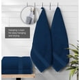 thumbnail image 4 of Creosa Cotton Bath-Towels-Set Navy Blue, 100% Ring Spun Combed-Cotton 4pc Bathroom Towels 27x54 Inch, Highly Absorbent Soft Feel, Daily Use Navy Blue Towels with Hanging Loop, 4 of 4