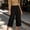 Black, variant on Drovellove Women's Plus Size Cropped Pants with Elastic Waist and Pockets – Solid Cotton-Linen Blend Casual Trousers for Spring Summer, Versatile for Beach Parties or Work